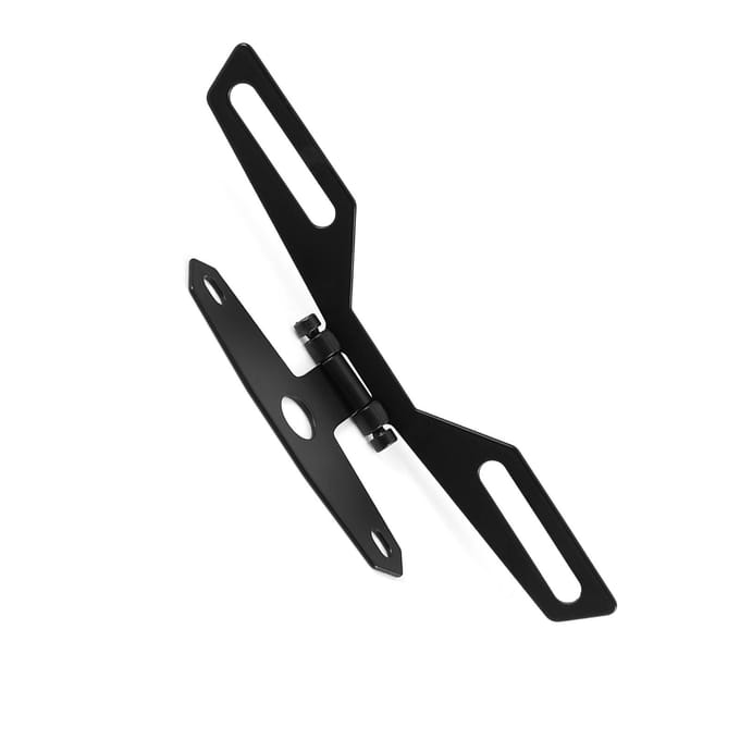 Support de feu arrière pliable pour plaque d'immatriculation de moto et VTT black