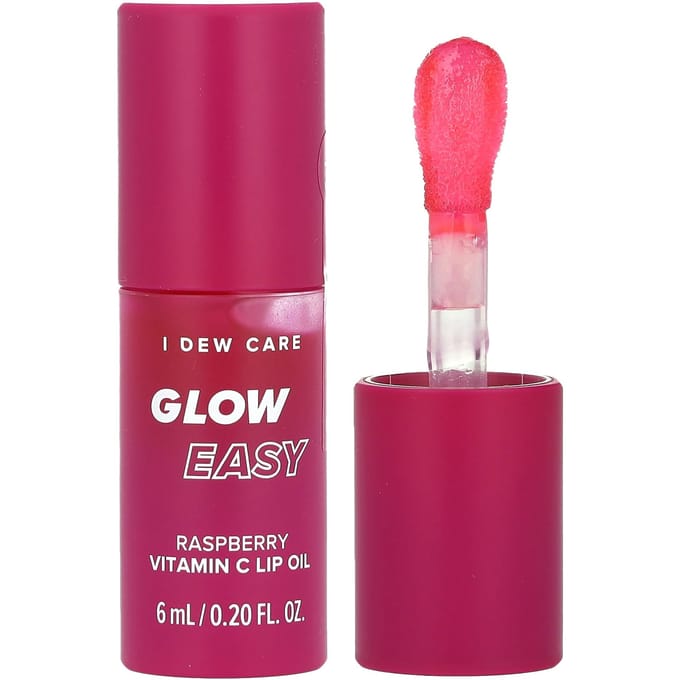 I Dew Care, Glow Easy, Vitamin C Lip Oil, Raspberry, 6ml (0.20fl oz) pink