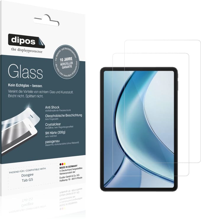 dipos – 2x Pantserfolie geschikt voor Doogee Tab G5 | 9H Screenprotector
