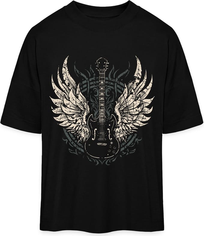 T Shirt Heren Dames - Rock Gitaar - Zwart - S