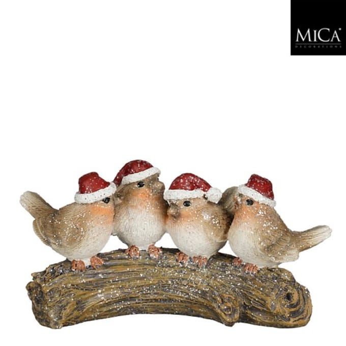 Decoratie vogel bruin - l17,5xb8xh9cm