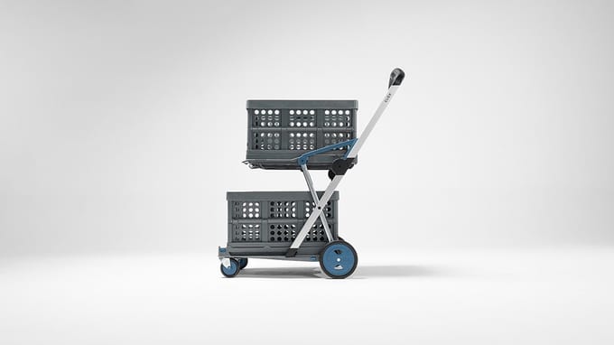 Clax trolley + 1 vouwkrat - Blauw