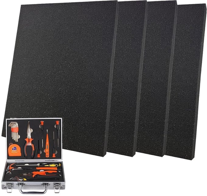 Dailygoods- Schuimplaat Zwart - 40 x 30 x 4 cm - Schuimrubber Inleg