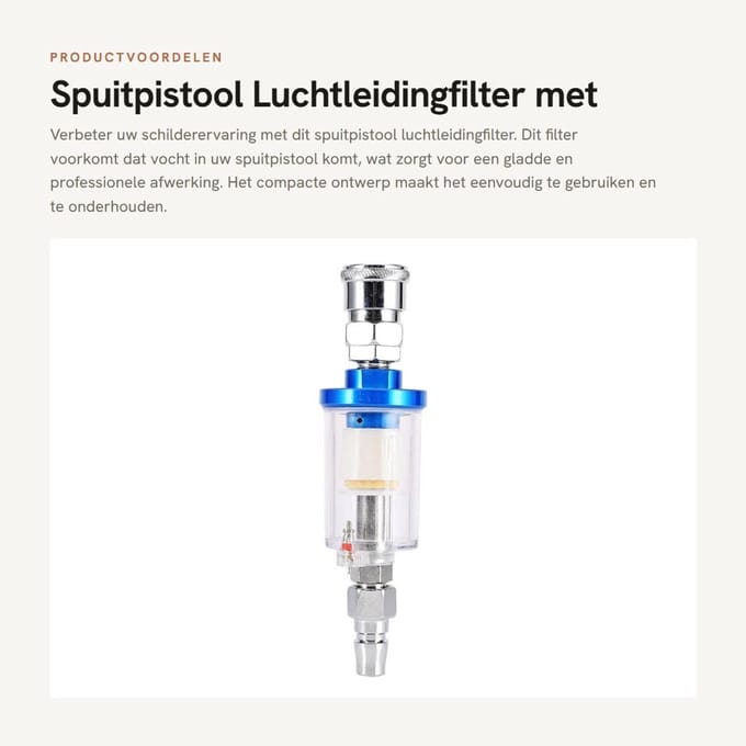 Dailygoods - Spuitpistool Luchtleidingfilter met Vochtafscheider