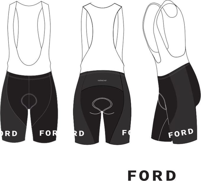 Retro Wielerbroek Ford - REDTED - ZWART - 5XL