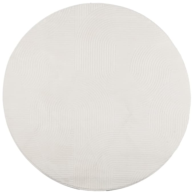 vidaXL - Vloerkleed - IZA - laagpolig - Scandinavisch - Ø - 200 - cm - crèmekleurig