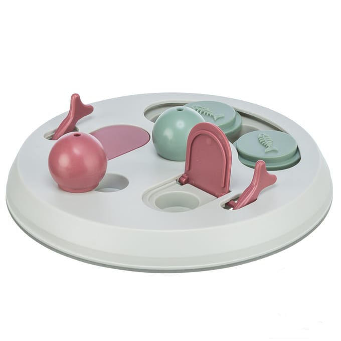 Trixie Cat Activity Flip Board strategisch spel ø 23 cm lichtgrijs/bes/roze