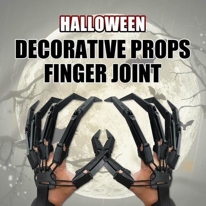 1 Paar Halloween Gelede Vingerhandschoenen met Flexibel Gewricht Halloween Feest Jurk Cosplay Kostuum Requisieten 1 left hand wit