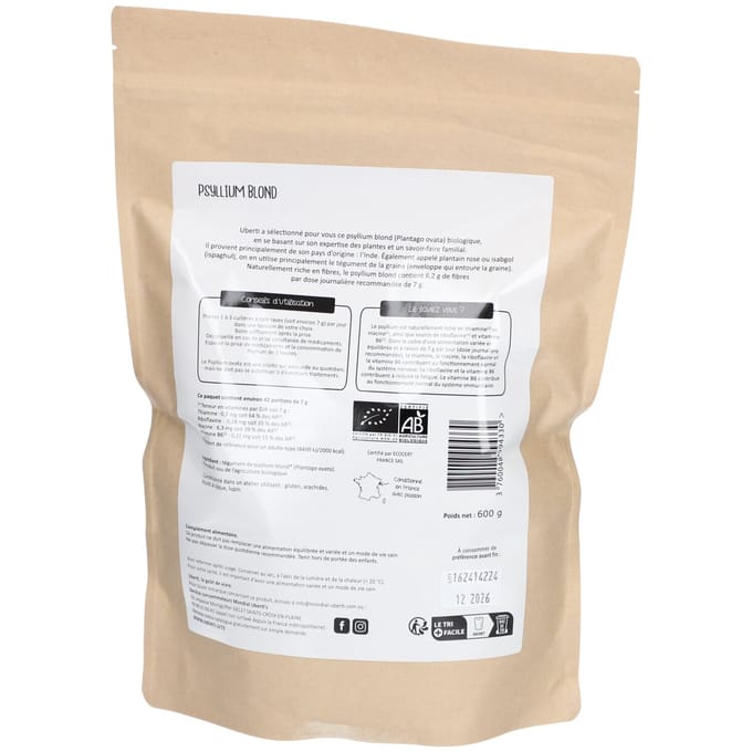 Uberti Biologische Blonde Psylliumvliesjes 600 g
