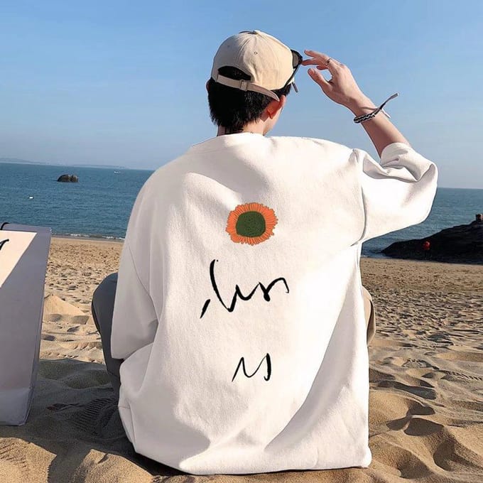 Korte Mouwen Mannen Mode Eenvoudige Bedrukking Vijf Mouwen T-shirt Design Gevoel van Minderheid Los Zomer M wit