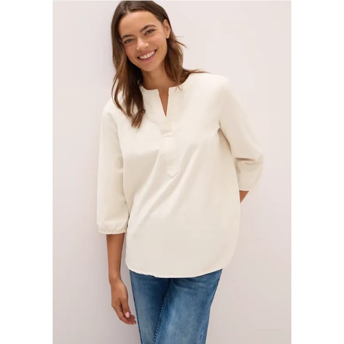 Corduroy blouse met gespleten hals