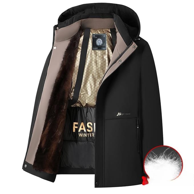 Winter Middelbare leeftijd en Ouderen Nieuwe Grafeen Winddicht Warm Donsjack met Fleece Plus 5XL gray