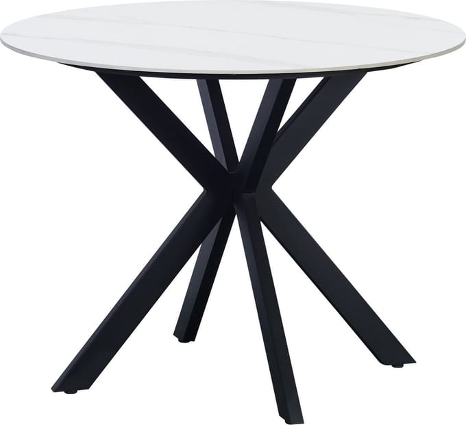Dimehouse Eettafel Yuna marmerlook wit 100 x 100 x 76 cm - Marmer - Modern - Rond