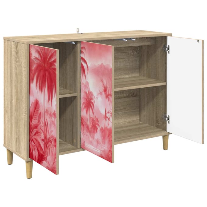 vidaXL - Dressoir - AACHEN - Sonoma - 102 - x - 33 - x - 75 - cm - Bewerkt - hout