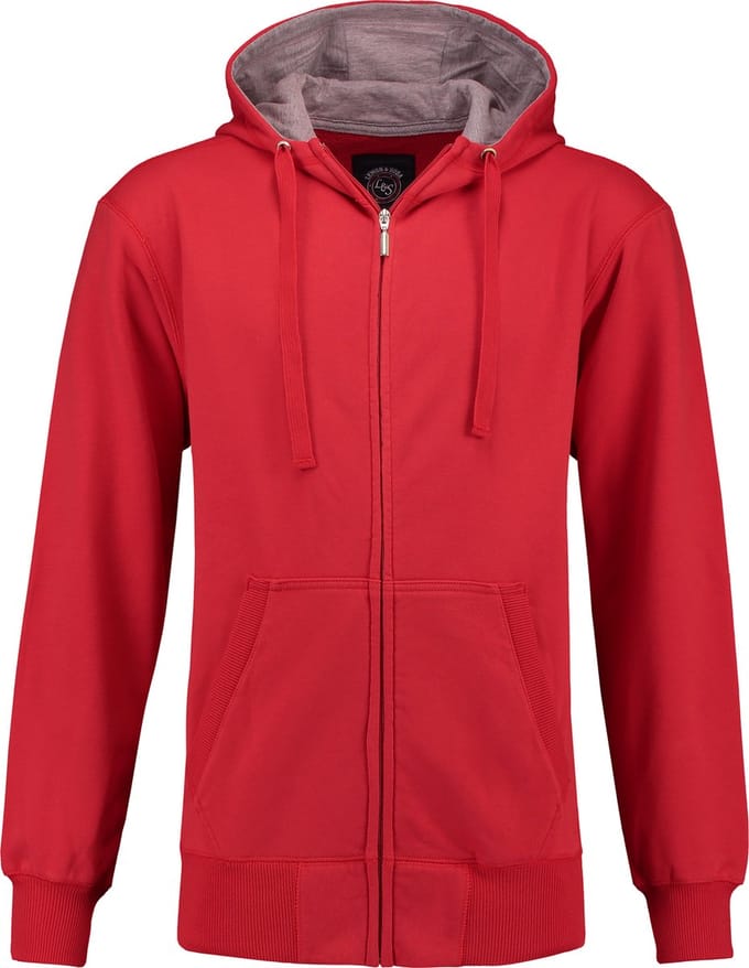 Lemon & Soda Heavysweat vest met capuchon voor heren rood - S