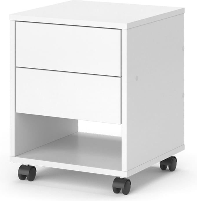 Vicco Jons Rolcontainer – 37 x 37 cm met 2 laden Wit