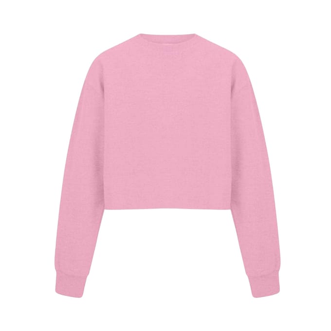 Miso Dames-sweatshirt met ruime pasvorm en korte mouwen (Roze)