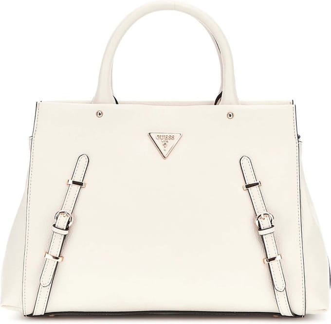 GUESS Handtas Schoudertas Levia Tri Compartment Satchel Stone Crème