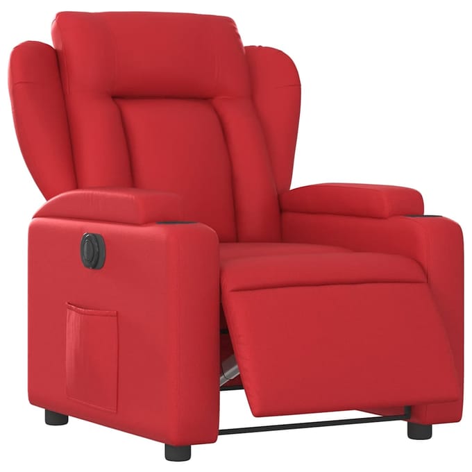 vidaXL Fauteuil verstelbaar elektrisch kunstleer rood