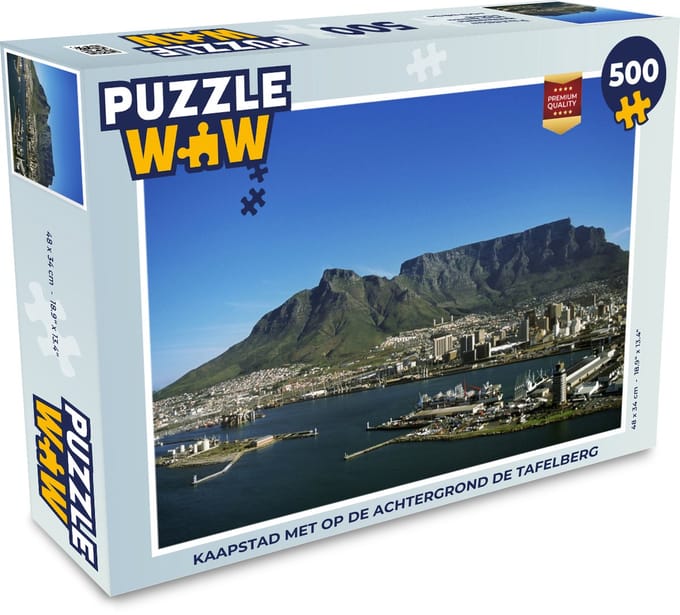 Puzzel Kaapstad met op de achtergrond de Tafelberg - Legpuzzel - Puzzel 500 stukjes