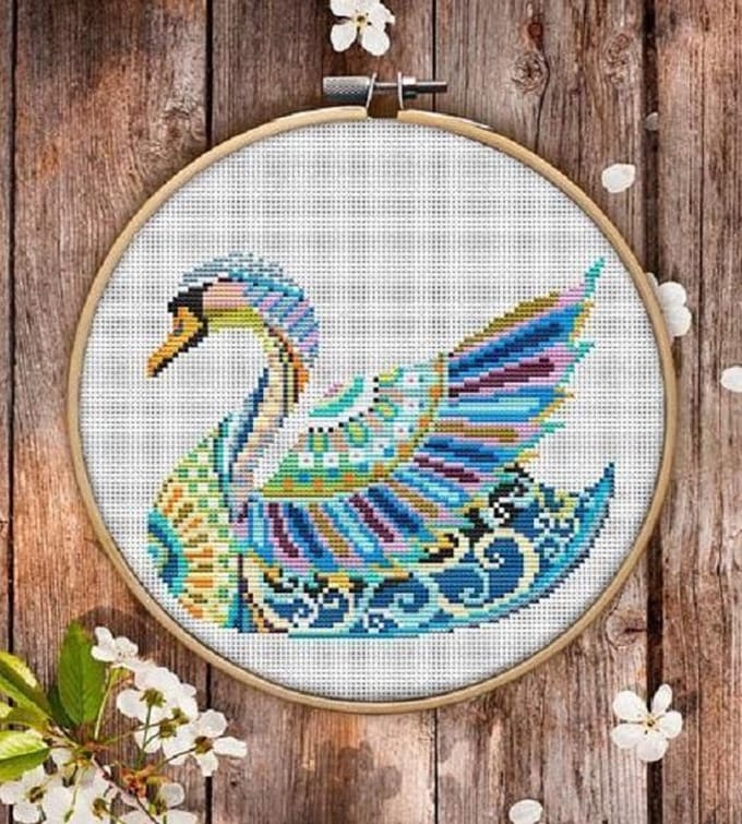 Borduurpakket MANDALA ZWAAN