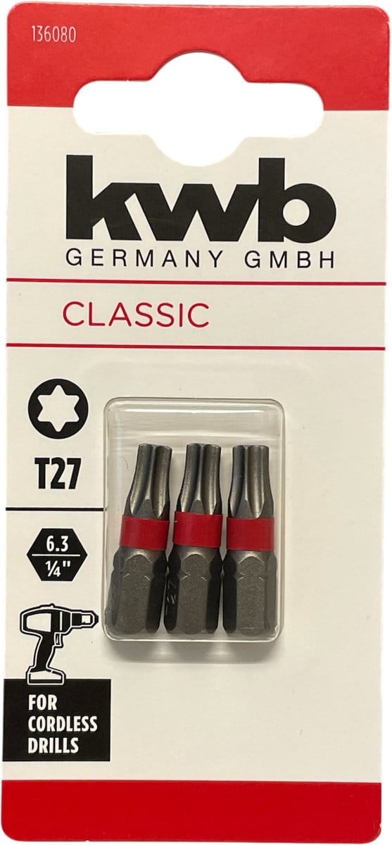 KWB 3 bitjes standaard 25mm T27