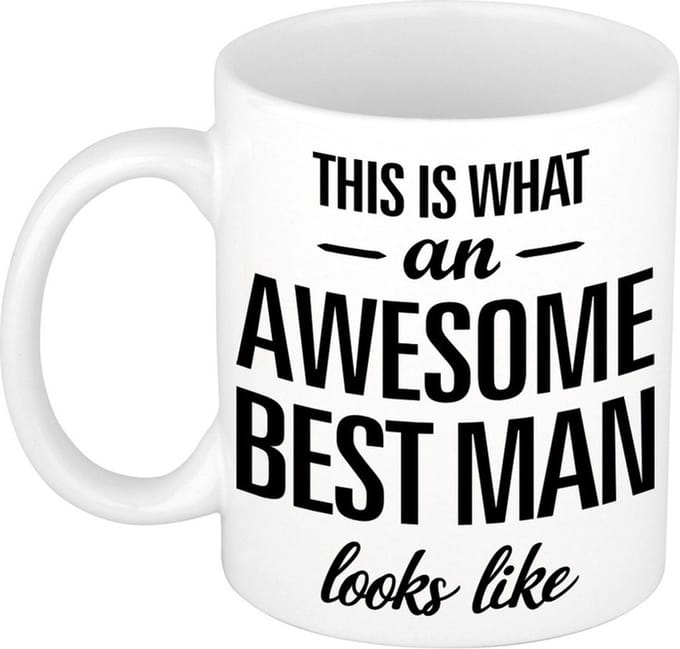 Awesome best man cadeau koffiemok - drink beker - voor bruiloft getuige - 300 ml