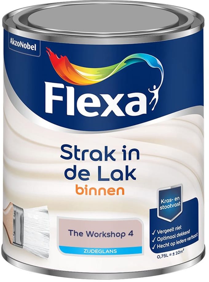 Flexa - Strak in de Lak Binnenlak Zijdeglans - The Workshop 4 - Mengverf - 0.75 L