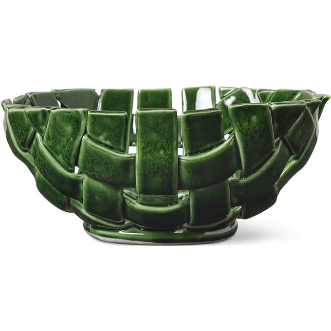 Ferm Living Plait kom - emerald green - Ø24 cm