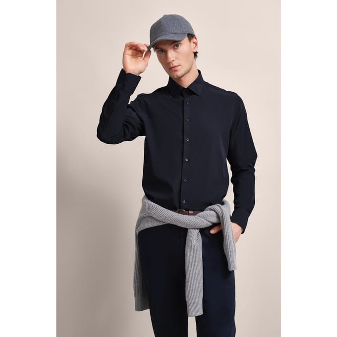 Bugatti Herren Casual overhemd met elastaan