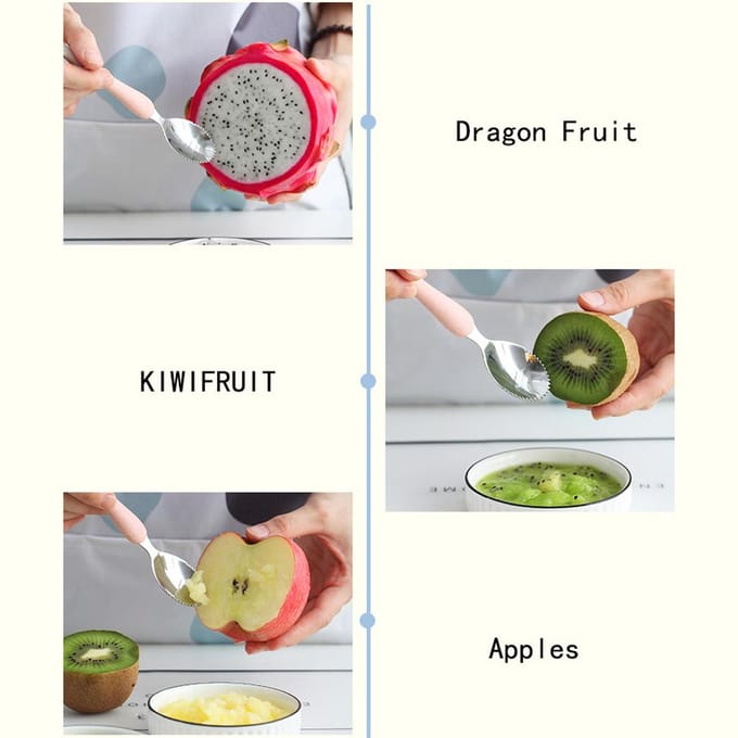 Dubbelzijdige Babylepels Kinderen Fruitpuree Lepel Fruit Schrap Lepels roze