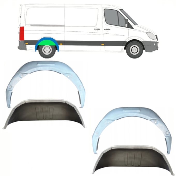 Reparatiepaneel achterste wielkast voor Volkswagen Crafter 2005-2017 / Set