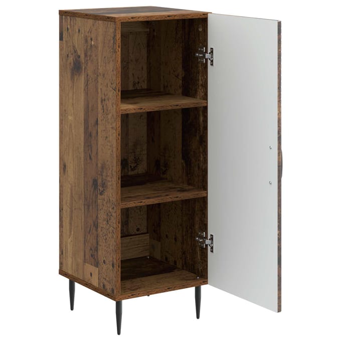 vidaXL - Dressoir - Oud - hout - 33 - x - 34,5 - x - 89,5 - cm - Bewerkt - hout