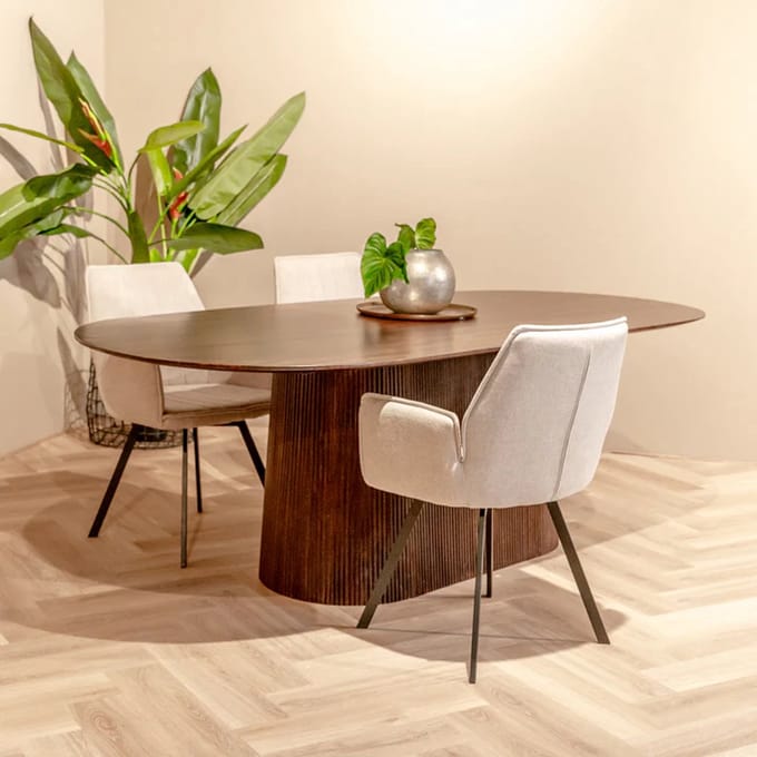 Eettafel Ovaal Mangohout Walnoot – - Novihome