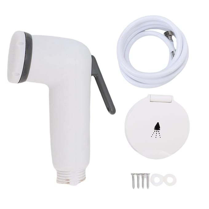Camper Douche Triggerkop met Slang Waterbesparend Buiten Camper Douche Kit voor Botten Jachten Stacaravan 2.5m / 8.2ft Hose white