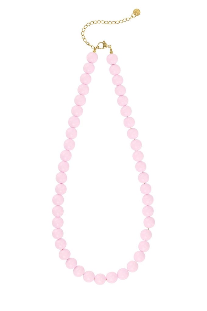 Zacht roze kralenketting – goudkleurige sluiting – verstelbaar