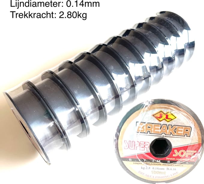 JL BREAKER Vislijnen - 0.14mm - Visdraad - Vislijn nylon - Transparant - 10 rollen - 1000 meters