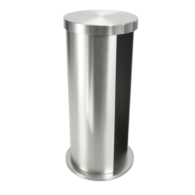 Porte-cotons cosmétiques distributeur en acier inoxydable, organisateur rond pour démaquillant, récipient pour cotons de maquillage gray