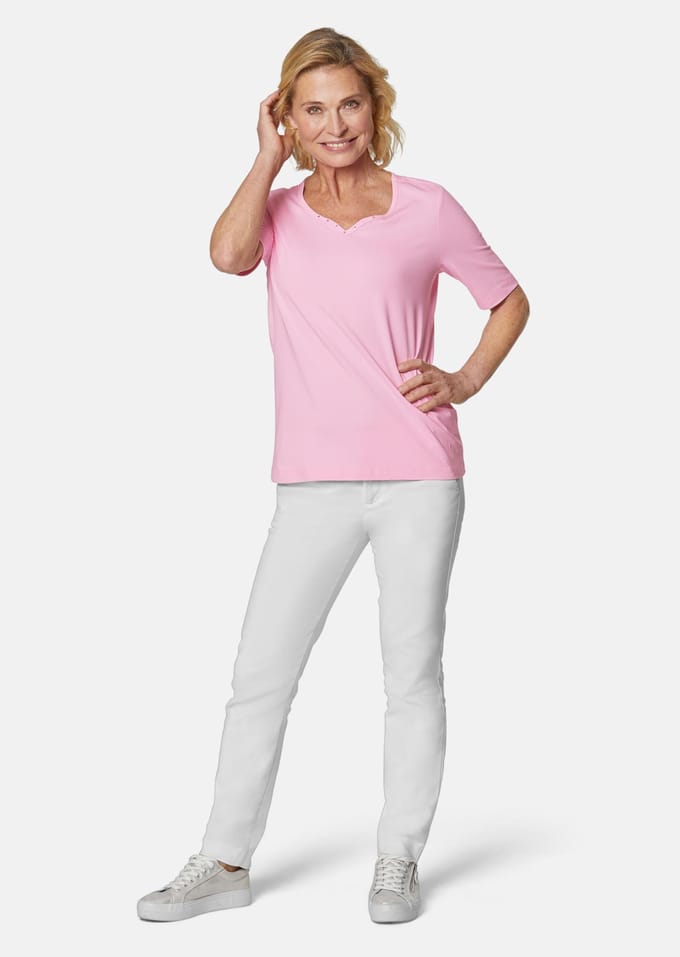 Goldner T-shirt Korte mouw basic shirt van katoen