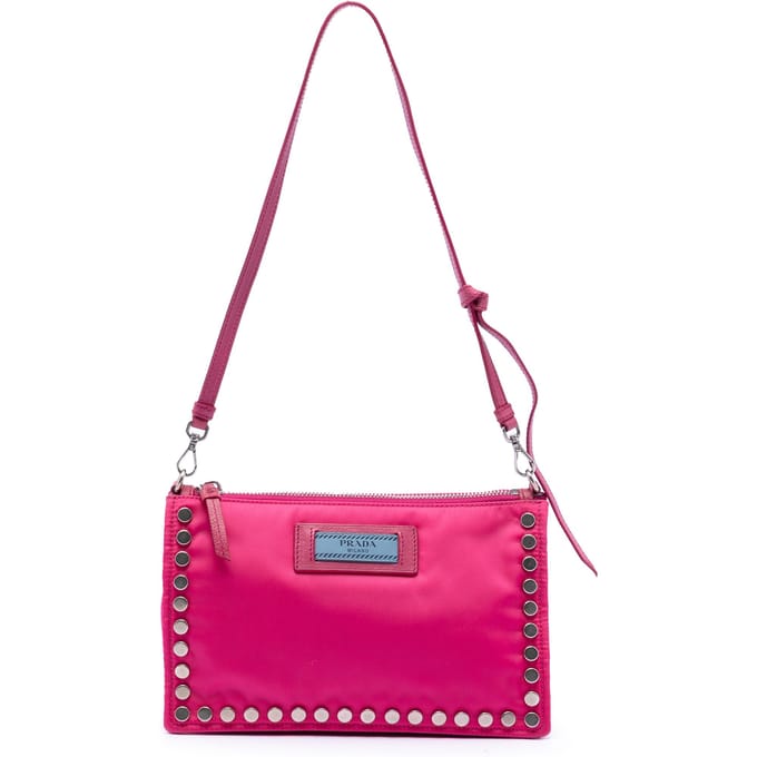 Tweedehands Tessuto Studded Etiquette Schoudertas
