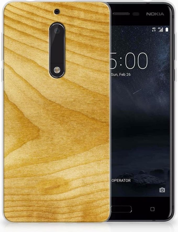 Nokia 5 Bumper Hoesje Licht Hout