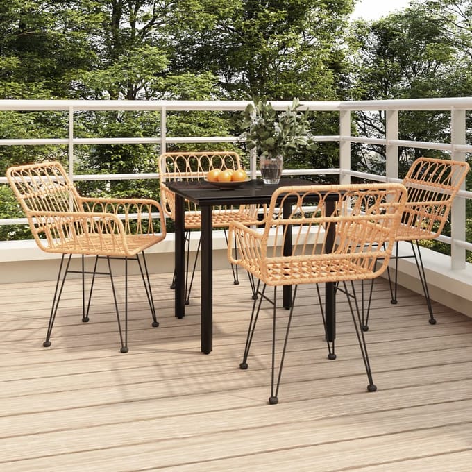 vidaXL - 5-delige - Tuinset - poly - rattan