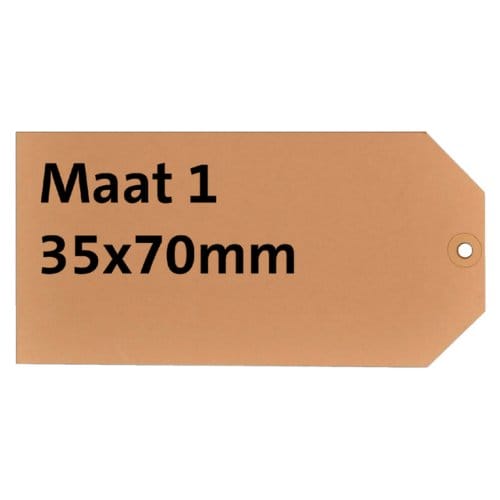 Label karton nr 1 200gr 35x70mm chamois 1000 stuks