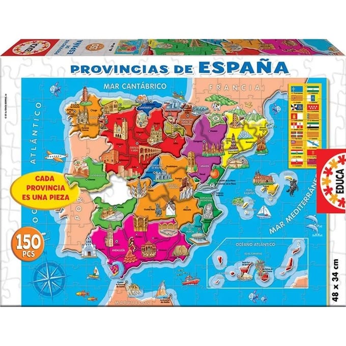 150 stukjes puzzel Educa Provincias España
