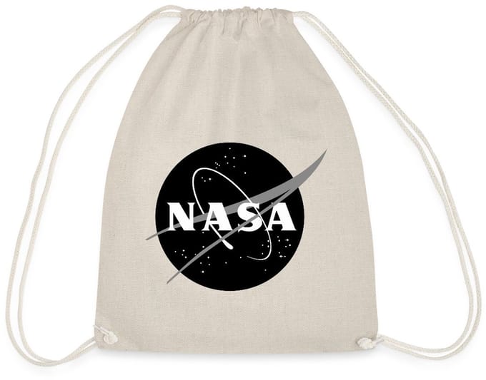 NASA zwart-wit klassiek logo Gymtas