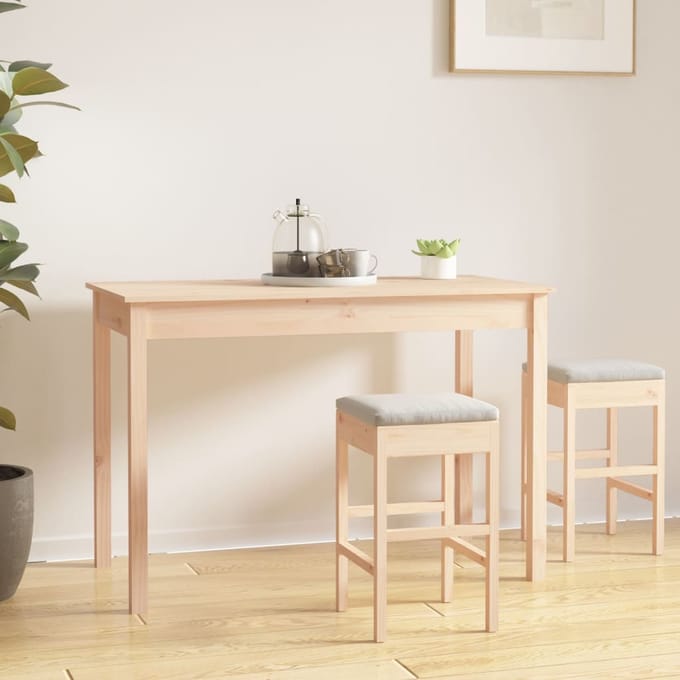 vidaXL - Eettafel - 110x55x75 - cm - massief - grenenhout