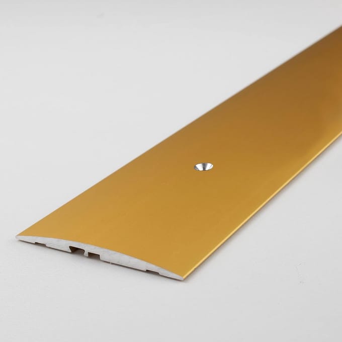 PROVISTON threshold | Anodized aluminium | Color gold | Width 60 mm | Height 4 mm | Length 1000 mm | Drilled | Transition profile height difference | 1 piece