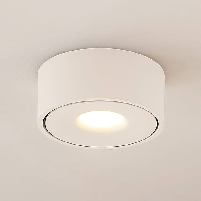 Arcchio LED plafondlamp Rotari, wit, metaal, Ø 12 cm