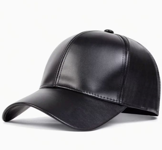BamBella ® - zonneklep - nep leer heren muts zwart