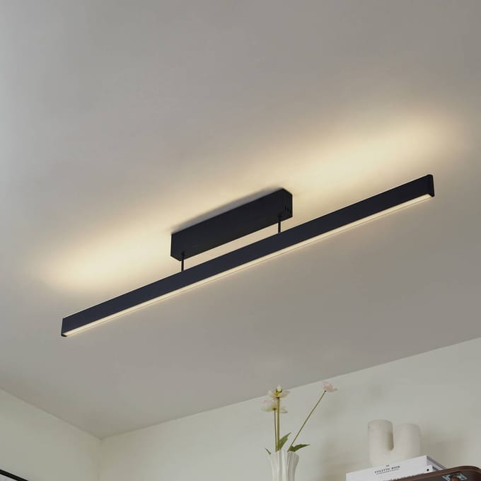 Lucande Smart LED plafondlamp Mylosh, zwart, CCT, Tuya